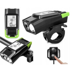 LAMPA ROWEROWA LED+LICZNIK+DZWONEK