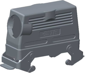 Housing, size HB24, die-cast aluminum, M40, angled, clip locking, IP68, T1270245140-000