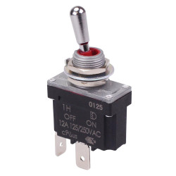 On-Off Sealed 12mm Toggle Switch SPST 12A IP68