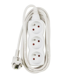 Przedłużacz 3-gniazda z/u 3m /H05VV-F 3G1/ biały P0313