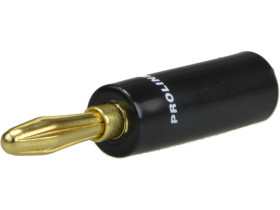 PROLINK Premium TBC-054 Wtyk głośnikowy typu BANAN skręcany prosty pozłacany czarny