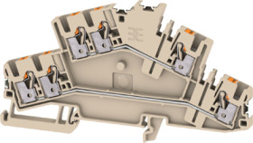 Multi level terminal block, push-in connection, 0.14-4.0 mm², 6 pole, 22 A, 8 kV, dark beige, 2936700000