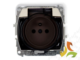 TREND Gniazdo hermetyczne z uziemieniem (klapka dymna przesłony torów prądowych) beżowy 1GPB-1zdp KARLIK