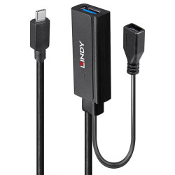 LINDY 43344 2 Port USB 3.2 Gen 1 Type C Hub 5Gbps Black