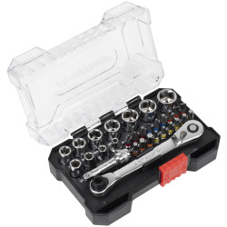 Sealey AK2111 Premier Socket &amp; Colour-Coded Bit Set 1/4&quot;Sq Drive 31pc