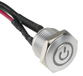 Nasadka przełącznika Chwilowy SPST średnica wycięcia 16mm, montaż panelowy RS PRO