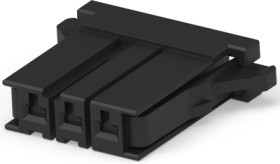 Socket header, 3 pole, pitch 5.08 mm, straight, black, 1-178128-3