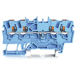 Blok zacisków przelotowych WAGO poziomy: Pojedynczy 22 → 14AWGWciskany zacisk Cage Clamp TOPJOB S, 2201 17.5A