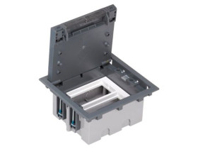 SIMON CONNECT Puszka podłogowa 2-modułowa 4x K45 gł. 93mm + SM202/9 szary SF210/1 KONTAKT SIMON