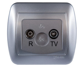 Simon Akord Gniazdo antenowe RD/TV końcowe separowane aluminium metalizowane AAK/26