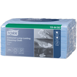Tork 194450 Coloured Long Lasting Cleaning Cloth - Blue - 8 Bags Of 40 Wipes
