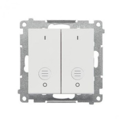 Simon 55 Łącznik dwubiegunowy podwójny (moduł) 16 AX, 250 V~, szybkozłącza Jasnoszary mat TW22A.01/114