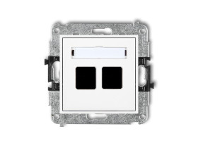 MINI Gniazdo multimedialne podwójne bez modułu (standard Keystone) biały MGM-2P KARLIK