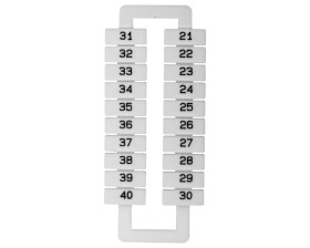Oznacznik do złączek (EURO) 2,5-70mm2 /21-40/ biały 43192 /1 blister=20 szt/
