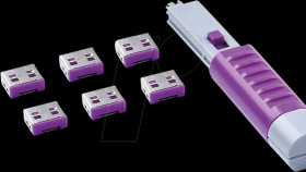 UL03PKPL Port lock, USB type A, 6 pieces, with key, purple
