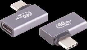 BS13-60001 USB 4.0 adapter, C connector &gt; C socket, 90° angle l/r
