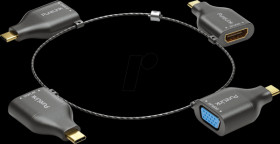 IQ-AR300 4K USB-C adapter ring with four adapters