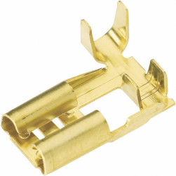 Konektor żeński kątowy, nieizolowany, mosiądz, 6.3x0.8 mm, 1.5-2.5 mm2