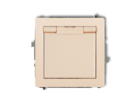DECO Gniazdo hermetyczne z uziemieniem schuko (klapka beżowa przesłony torów prądowych) beżowy 1DGPB-1sp KARLIK