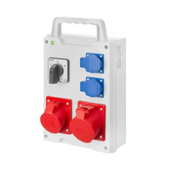 Rozdzielnica budowlana RS wyłącznik L/P, 2X2P+Z, 16A/5P, 32A/5P IP44 6214-17