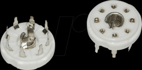 LOKTALPRINTKERA Tube socket, B8G, 8-pin, PCB mounting, ceramic