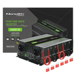 Qoltec Przetwornica napięcia Monolith 2000W 4000W 12V na 230V Czysty Sinus