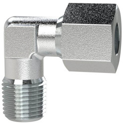 Angle screw-in fitting, L 54 mm, 400 bar, steel, galvanized, for pipe systems, 159163