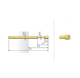 Igła testowa 1015-C-1.0N-AU-1.8C, raster 2,54 (100 mil)