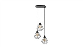 Lampa Wisząca Loftowa 3X E27 Foskal Black