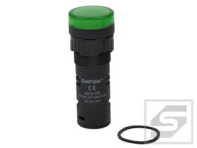 Kontrolka AD16-16E/G-24VAC/DC;16mm; zielona;podśw.LED 24V;IP40;ONPOW