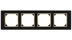 Santra Ramka Czterokrotna Ip20 Czarny/Złoty 4174-47