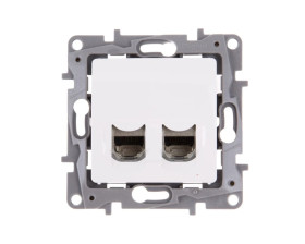 NILOE Gniazdo komputerowe podwójne RJ45 kat.6 STP białe 664776