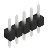 Pin header, 5 pole, pitch 2.54 mm, straight, black, 10047906