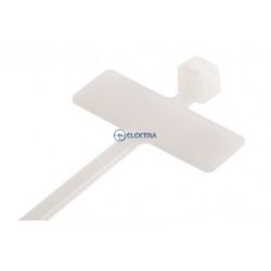 opaska 100mm / 2.5mm z tabliczką opisową biała 100szt.