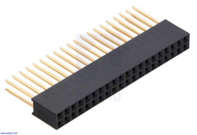 Pololu Stackable 0.100″ Female Header: 2x20-Pin, Straight