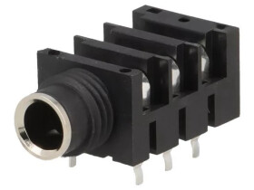 Złącze Jack 6,3mm, żeńskie, gniazdo, proste, stereo ACJS-HHDR