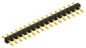Pin header, 17 pole, pitch 2.54 mm, straight, black, 10080381