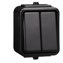 CEDAR czarny WNT-500C05 IP44 łącz.podwójny ELDA