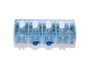 Odgałęźnik instalacyjny 4P OBL 25/10‑4 4x25mm2/10x10mm2 szary-niebieski A13-6048