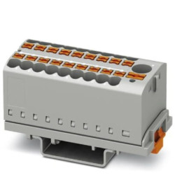 Blok rozdzielczy PTFIX 6/18X2,5-NS35 GY, szare złącze przemysłowe - 18 punktów przyłączeniowych o przekroju 2,5mm2