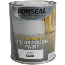 Ronseal 37522 Stays White Ultra Tough Paint Gloss White 750ml