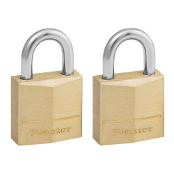 Master Lock 120EURT Solid Brass 20mm Padlock 3-Pin - Keyed Alike x 2