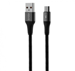 KABEL USB/MICRO 3A 2M CZARNY VIDVIE
