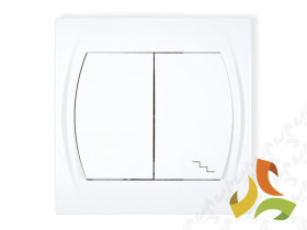 LOGO Wyłącznik pojedynczy ze schodowym podświetlany (wspólne zasilanie) biały LWP-10L.1 KARLIK