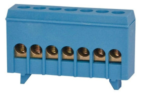 Listwa ochronna 7-modułowa 7x16mm2 niebieska IP20