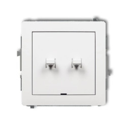 DECO Mechanizm łącznika podwójnego schodowego w stylu amerykańskim (dwa klawisze bez piktogramów) biały DWPUS-33.1