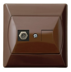 AKCENT Gniazdo antenowe typu F pojedyncze brązowy GPA-1AF/24