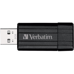 Verbatim 49062 PinStripe USB Drive 8GB - Black