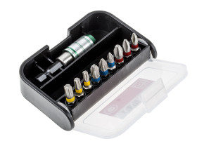 Zestaw końcówek do wkrętaka Phillips, Pozidriv, Star l. elementów: 10 rozmiar: PH2, PH3, PZ1, PZ2, T20, T25, T30 Uchwyt