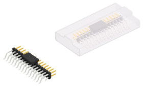 Pin header, 30 pole, pitch 2 mm, straight, black, SLY10SMD04030SBSM